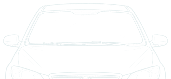Windschutzscheibe mit Riss — Frontansicht eines Autos mit gerissener Windschutzscheibe.